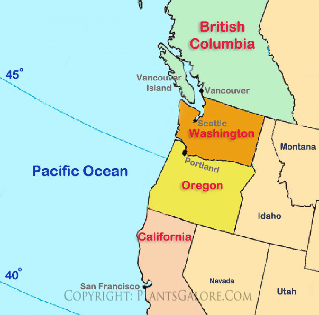 Types: Map Of United States Pacific Northwest Region - Ornamental inside Pacific States Map