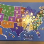 U.s.a. Coin Collectors Map Complete W/ 50 State Quarter Set 1999 Pertaining To State Series Quarters Collector Map