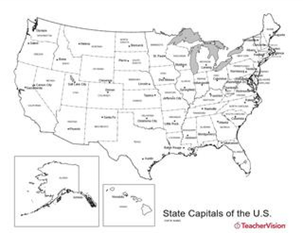 U.s. Map With State Capitals | Geography Worksheet - Familyeducation for Blank States And Capitals Map