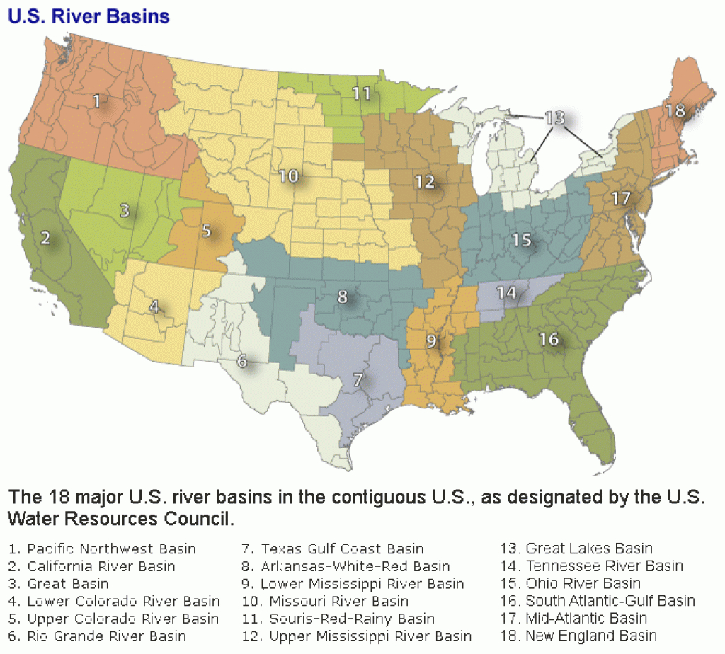 U.s. River Basins | Monitoring References | National Centers For throughout Watershed Map Of The United States