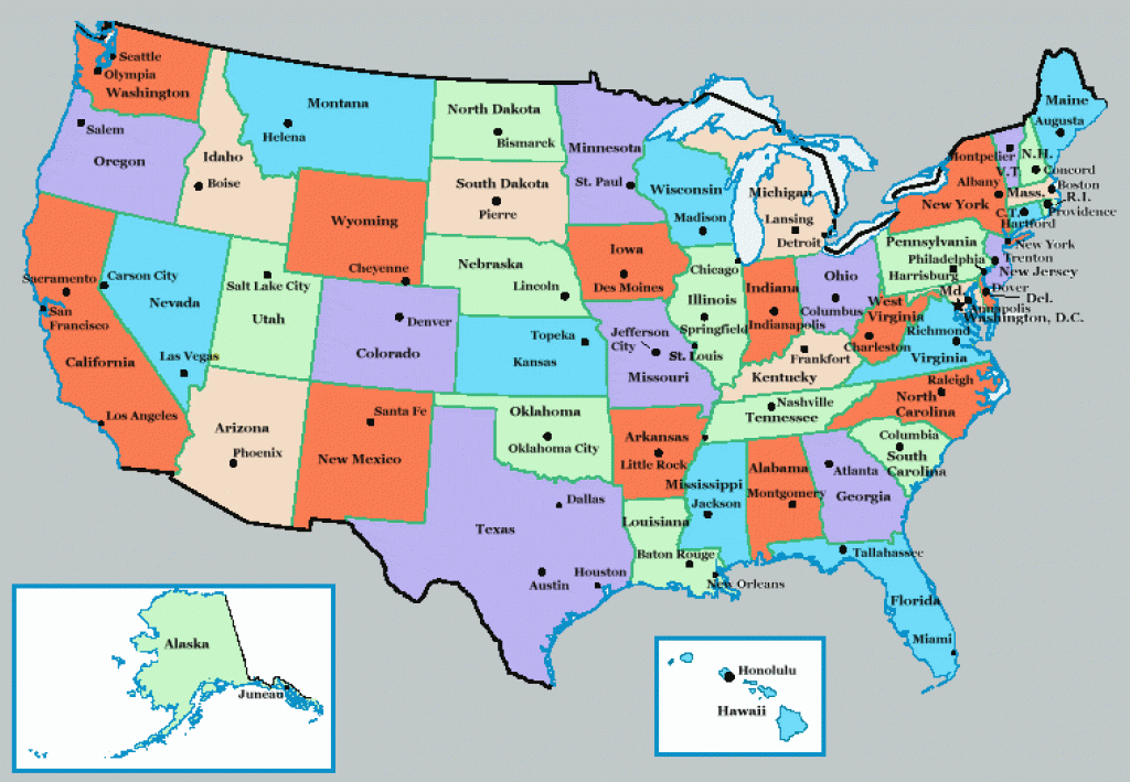 U.s. State Capitals within The 50 State Capitals Map