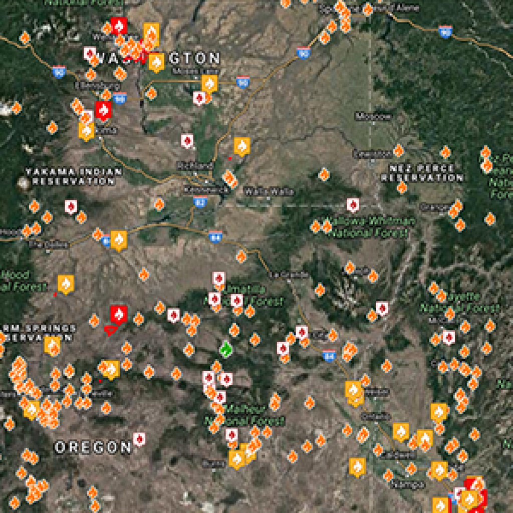 U.s. Wildfire Map - Wildfire, Forest Fire, And Lightning Map For The inside Fires In Washington State 2017 Map