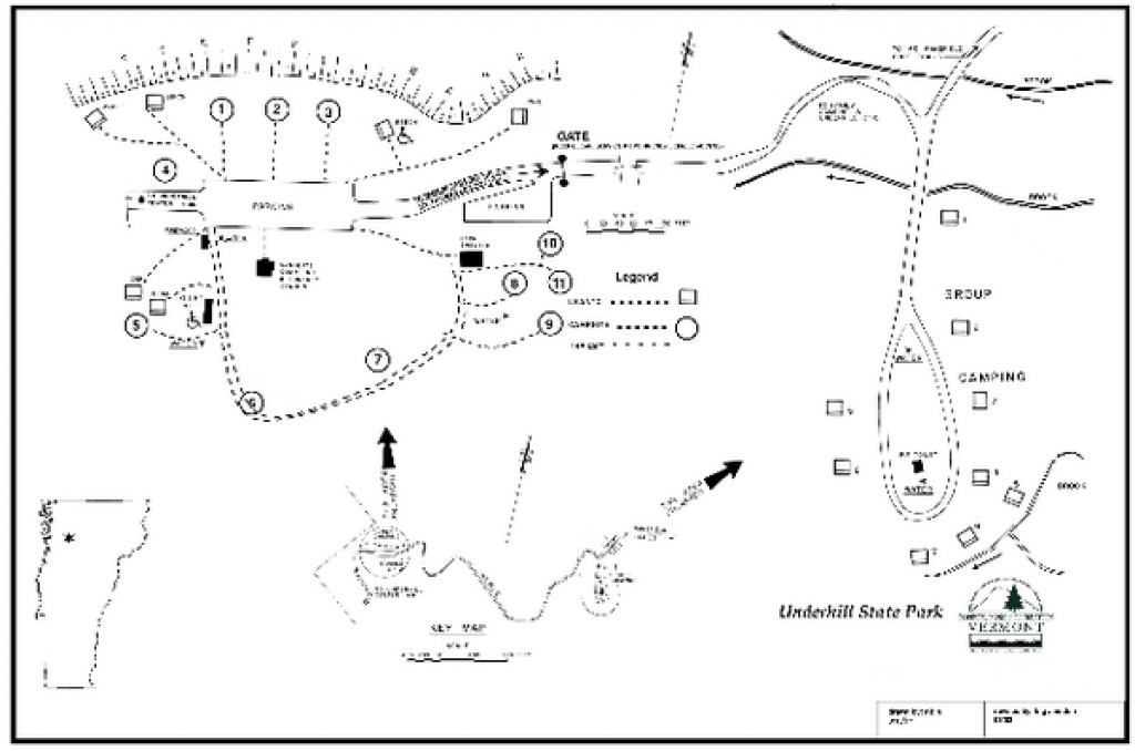 Underhill State Park Campground Map - Underhill Vermont 05490 • Mappery in Underhill State Park Trail Map