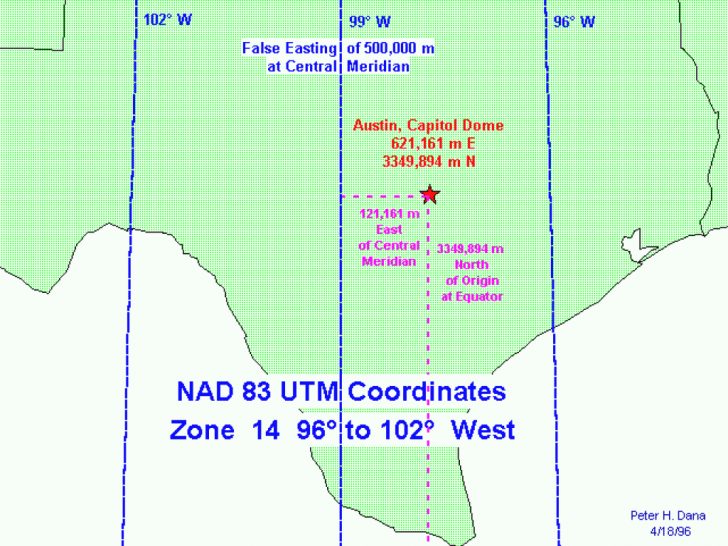 Texas State Plane Coordinate Map