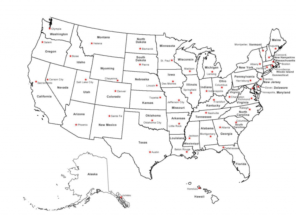 United State Map Capitals Printable Us Map States With Capitals Us in 50 States And Capitals Blank Map