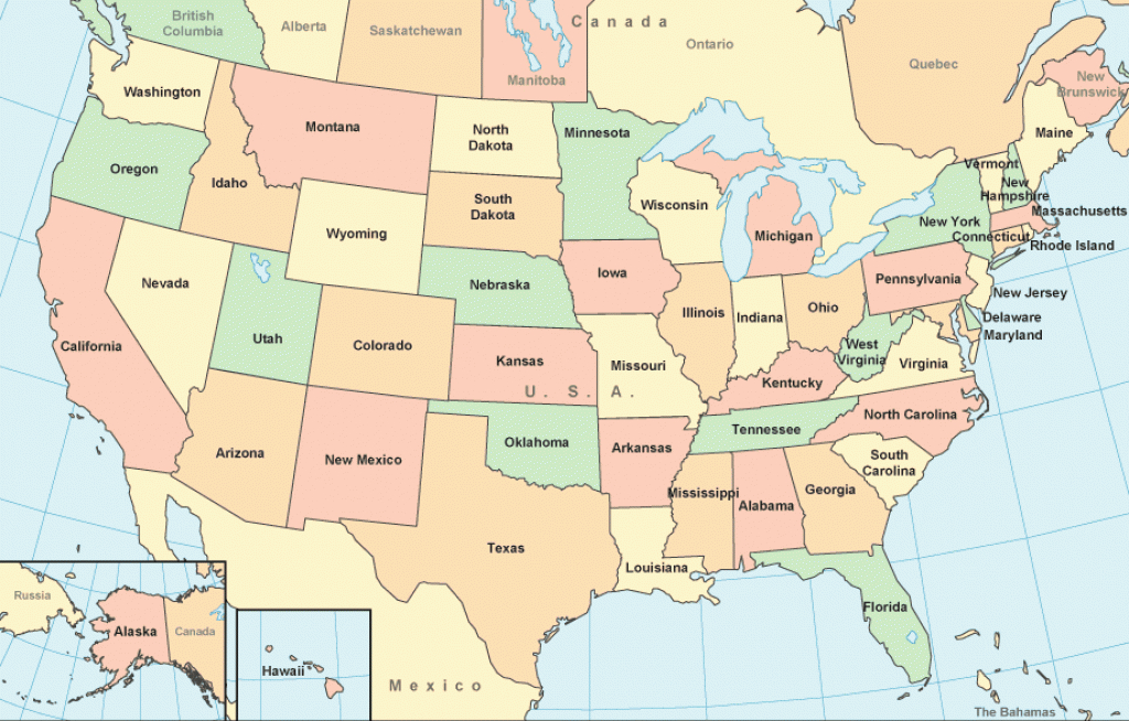 United States Color Outline Map inside State Map Com