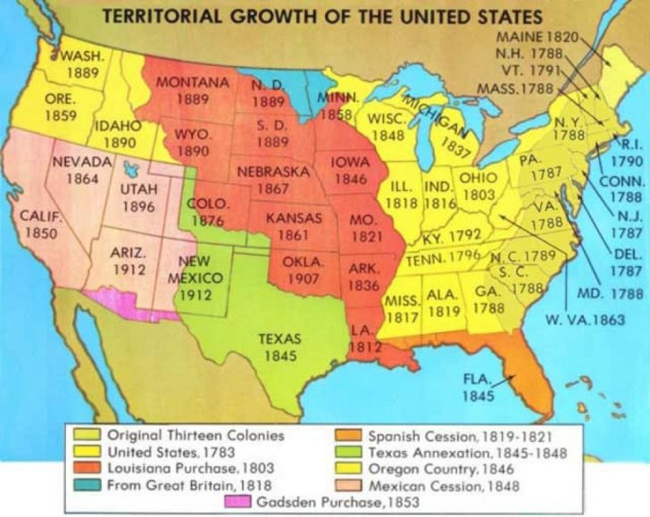 United States Expansion Map Growth Of The United States To 1853 Map