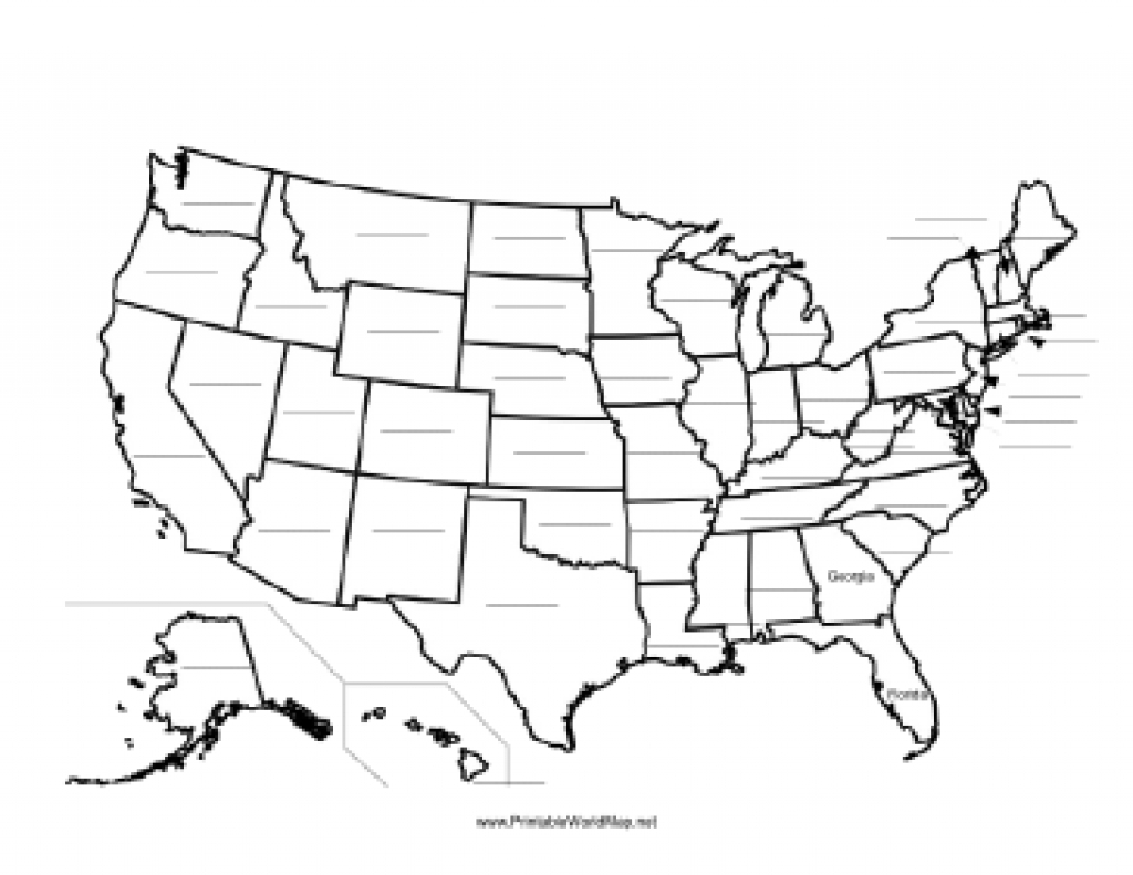United States Fill-In Map throughout Map Of The United States That You Can Fill In