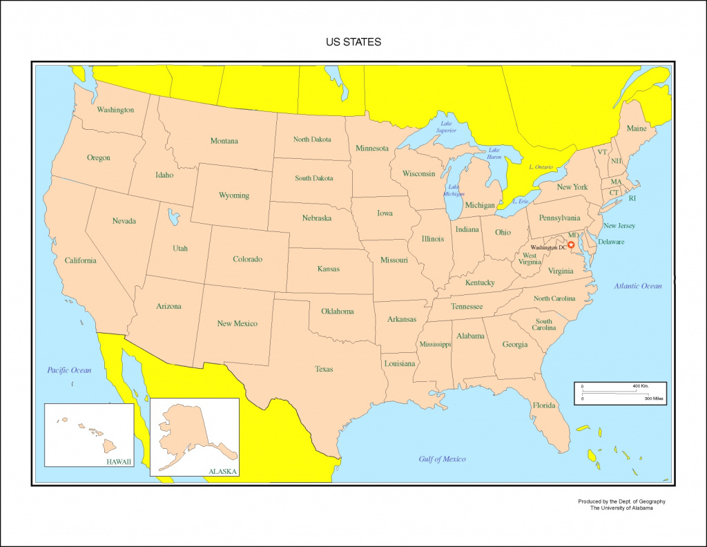 United States Labeled Map in A Labeled Map Of The United States