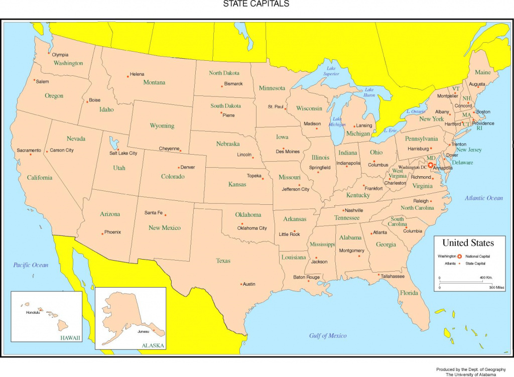 United States Labeled Map throughout A Labeled Map Of The United States