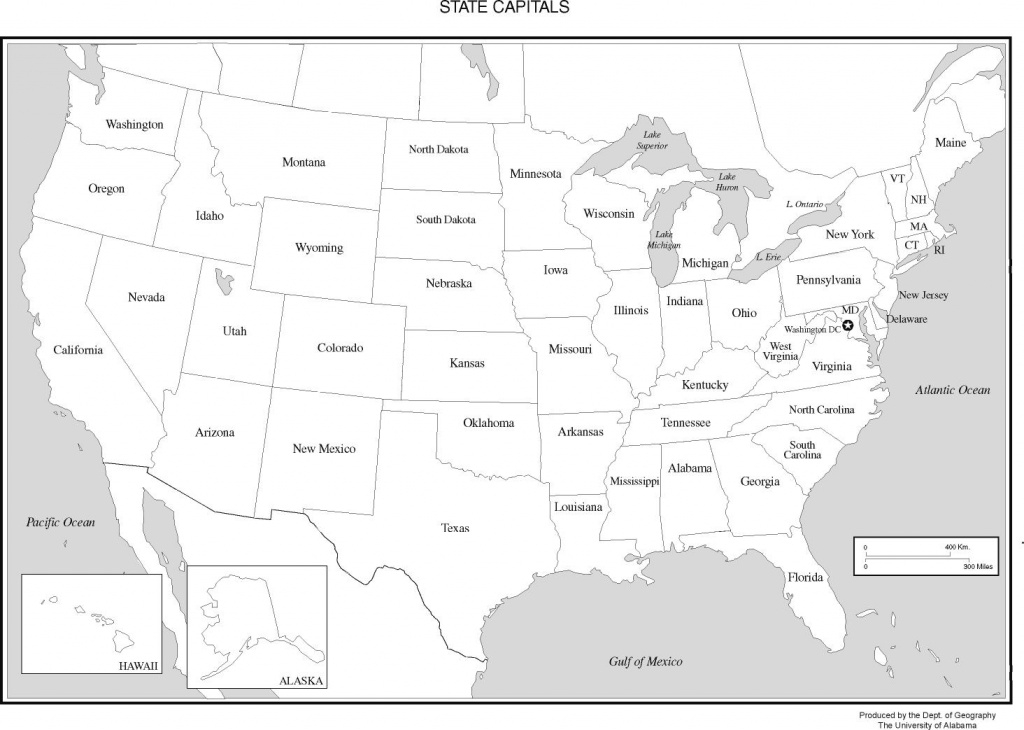 United States Labeled Map within A Labeled Map Of The United States
