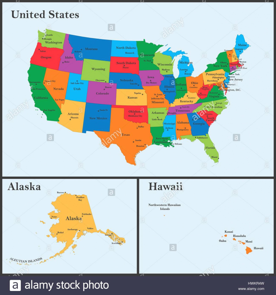 United States Map Alaska And Hawaii Stock Photos &amp;amp; United States Map intended for United States Including Alaska And Hawaii Map