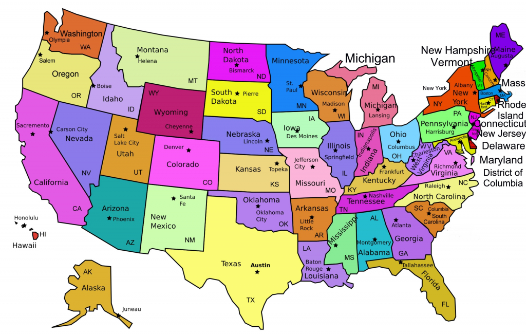 United States Map Capitals Labeled New Amazing Us Map With States within United States Map With Capitols