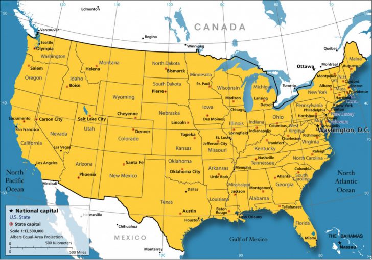 United States Map - Nations Online Project In Usa Map With States And ...