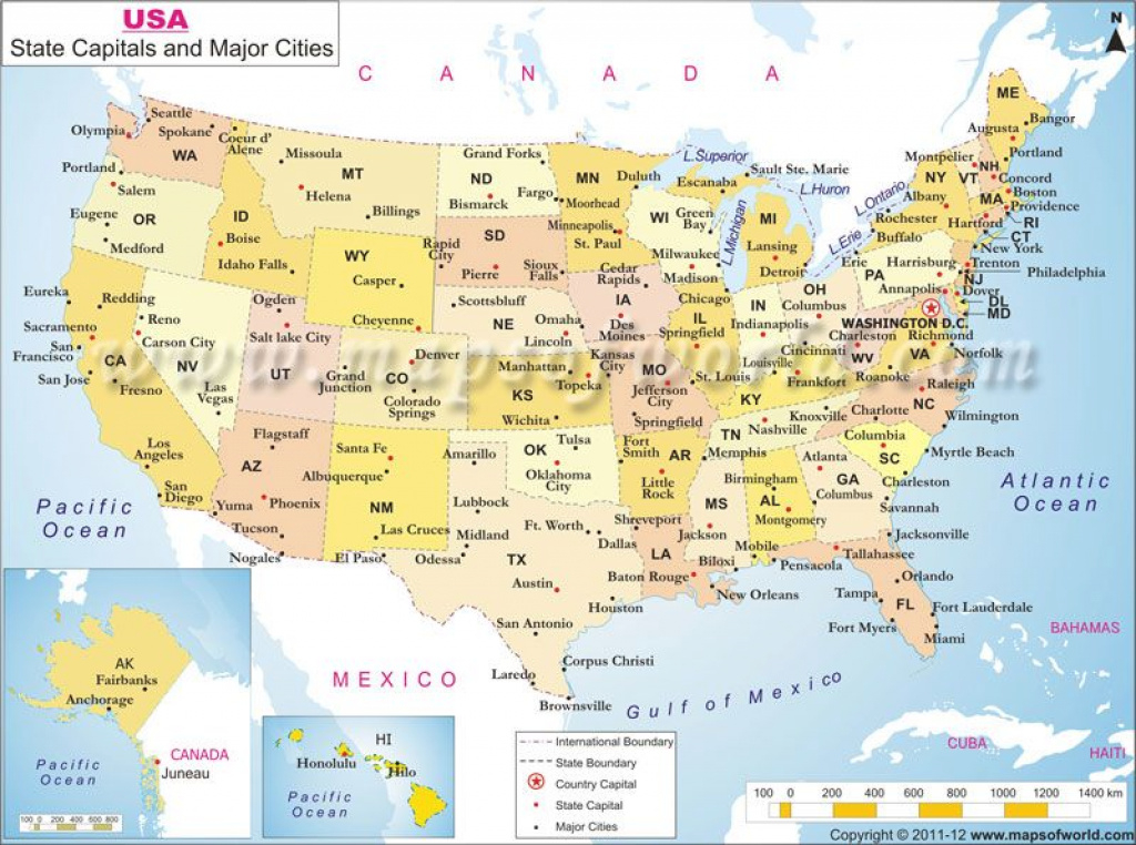United States Map Of Major Cities - The Major Cities Of The United inside State Map With Cities