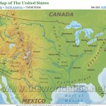 United States Map Physical Features And Travel Information For United States And Canada Physical Map