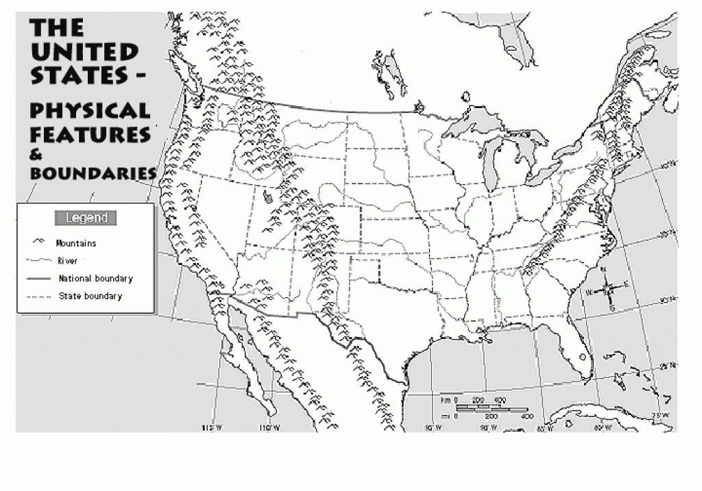 United States Map Physical Features And Travel Information with regard to Blank Physical Map Of The United States