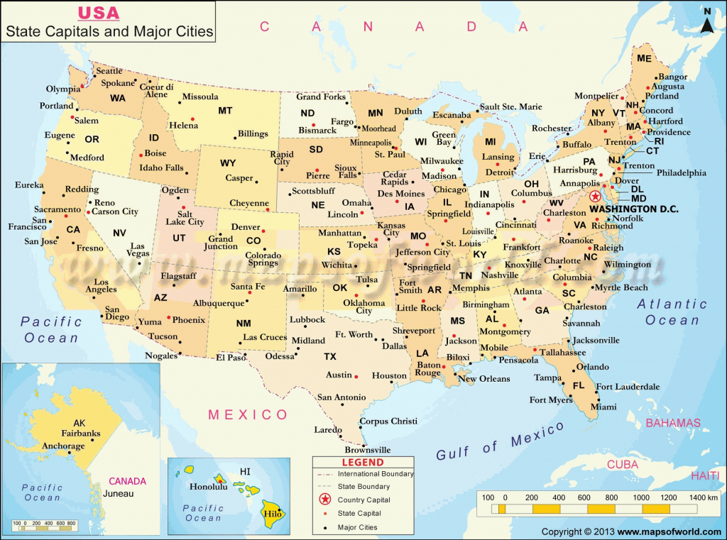 United States Map State Names Printable Refrence Us Map With Cities pertaining to State Map With Cities
