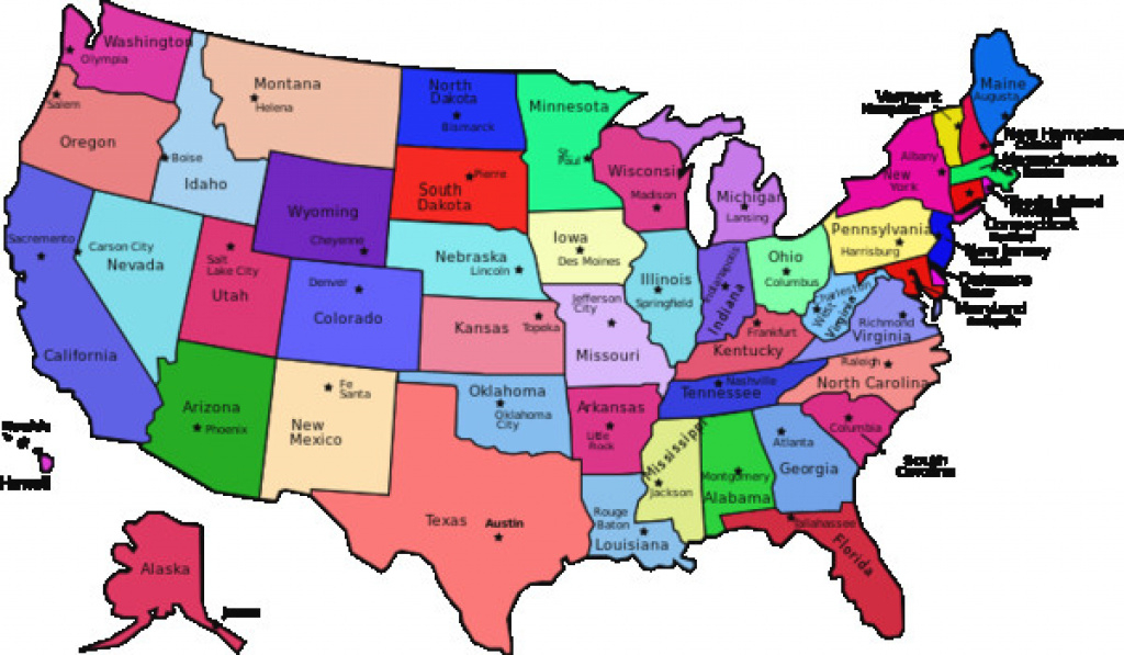 United States Map With State Names | Free Printable Maps with Map Of United States With State Names And Capitals