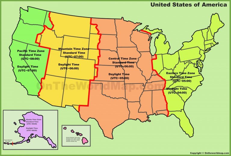 United States Of America Time Zone - United States Of America Time Zone Map New Map United States Time For United States Of America Time Zone Map 768x519 