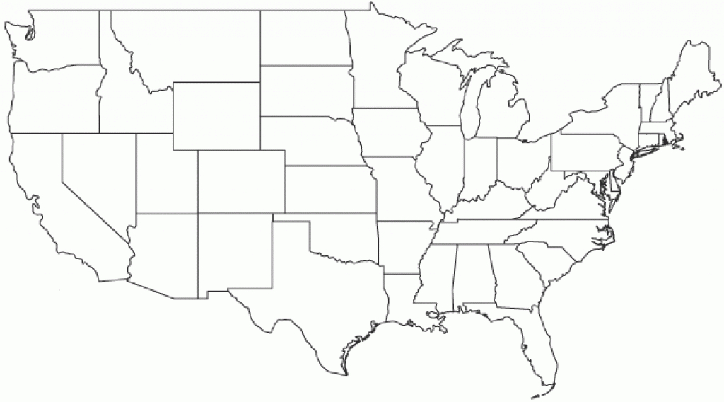 United States Outline Map inside Blank Outline Map Of The United States