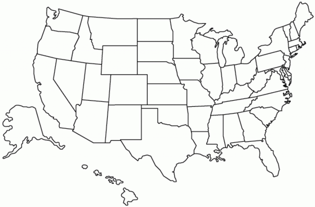 United States Outline Map pertaining to Blank Outline Map Of The United States