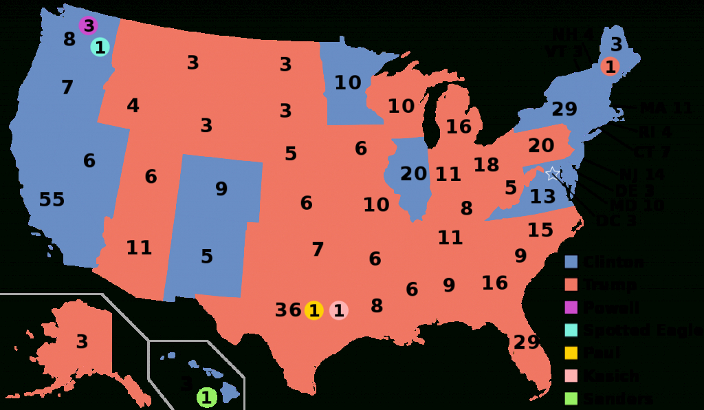 United States Presidential Election, 2016 - Wikipedia in Map Of Who Won Each State