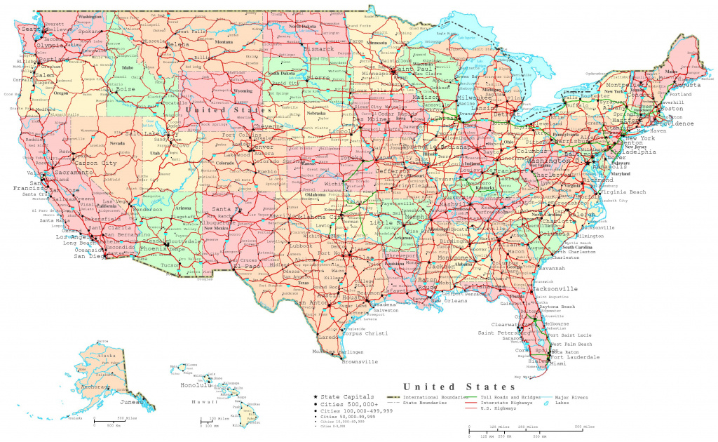 United States Printable Map throughout Map Usa States Major Cities