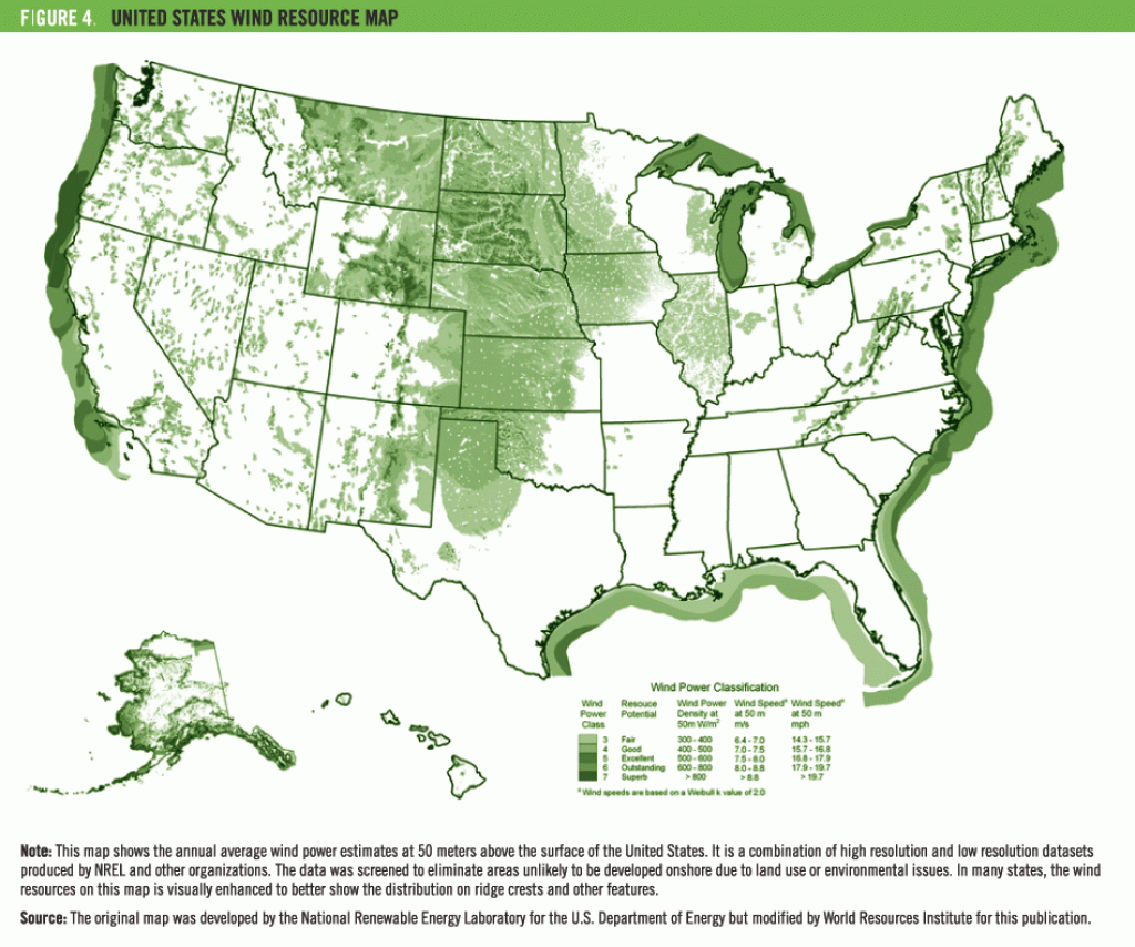 United States Wind Resource Map | World Resources Institute in United States Resource Map