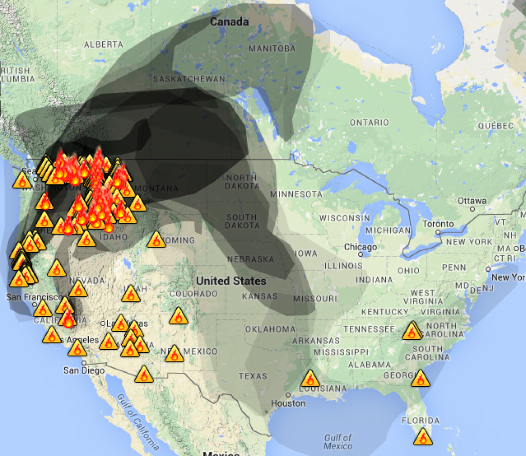 Updated: Smoke Map, Aug. 26, 2015 - Wildfire Today in Smoke Map Washington State