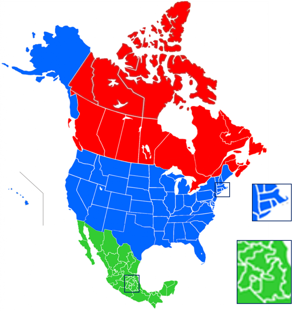 Us, Canada &amp;amp; Mexico States &amp;amp; Provinces On A Map Quiz - with Mexico States Map Quiz