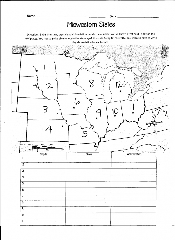 Us Capitals Map Quiz Printable Valid Midwest States And Capitals Map within Midwest States Map Game