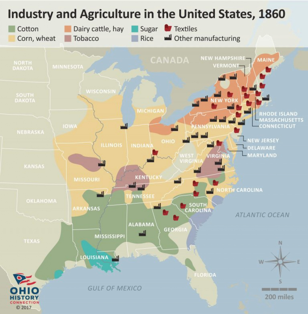 Us Industrial Revolution Map Map Of Industry And Agriculture In The within United States Industry Map