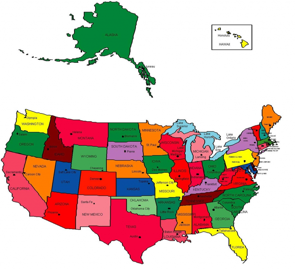 Us Map Of States With Capitals Usa States And Capitals Map New in Map Of United States With State Names And Capitals
