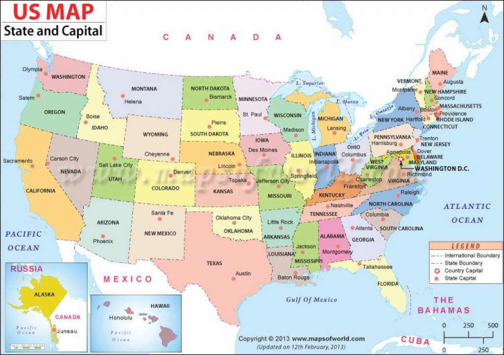 Us #map Shows The 50 States Boundary Their Capital Cities Along With for Us Map States And Capitals List