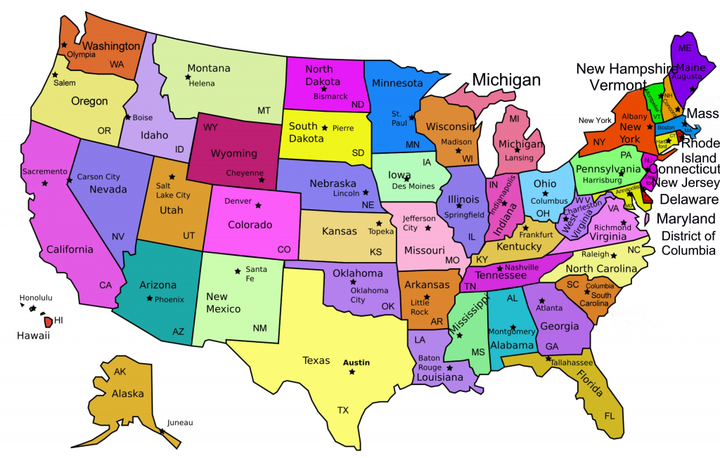 Us Map With Names Printable Us Map With Full Names Black White throughout Printable Usa Map With States And Cities