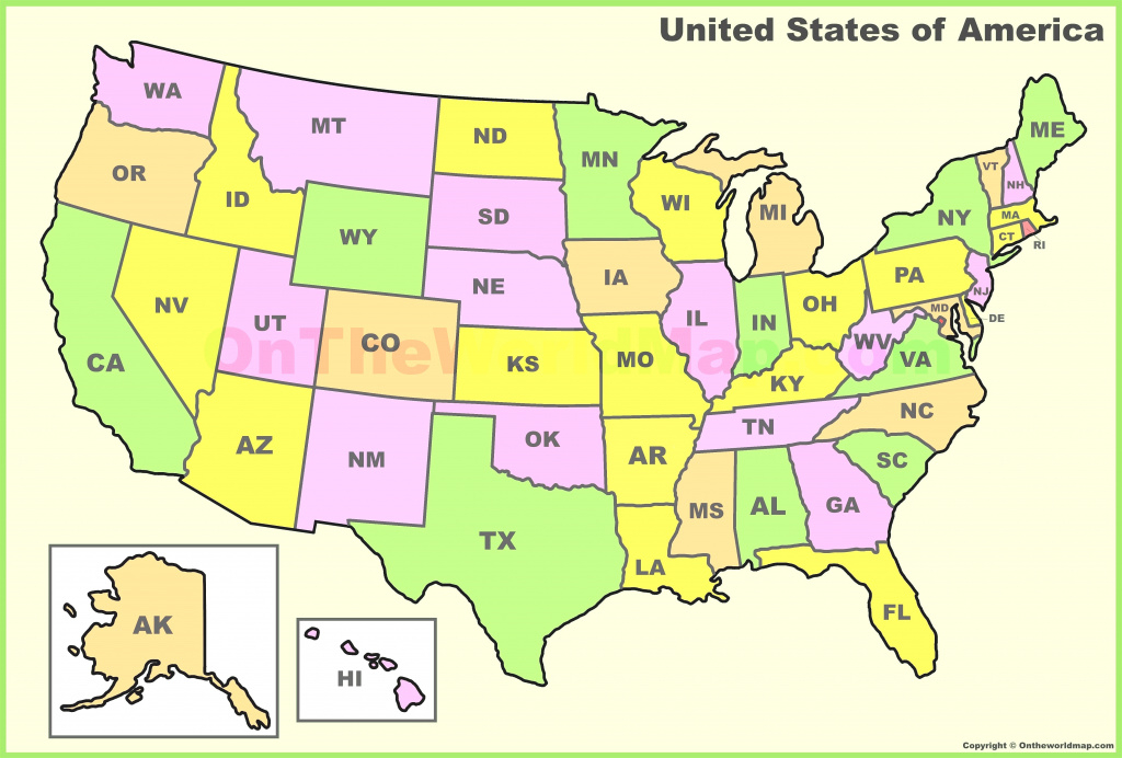Us Map With State Abbreviations And Names Usa For - All Maps Word in Us Map With State Abbreviations