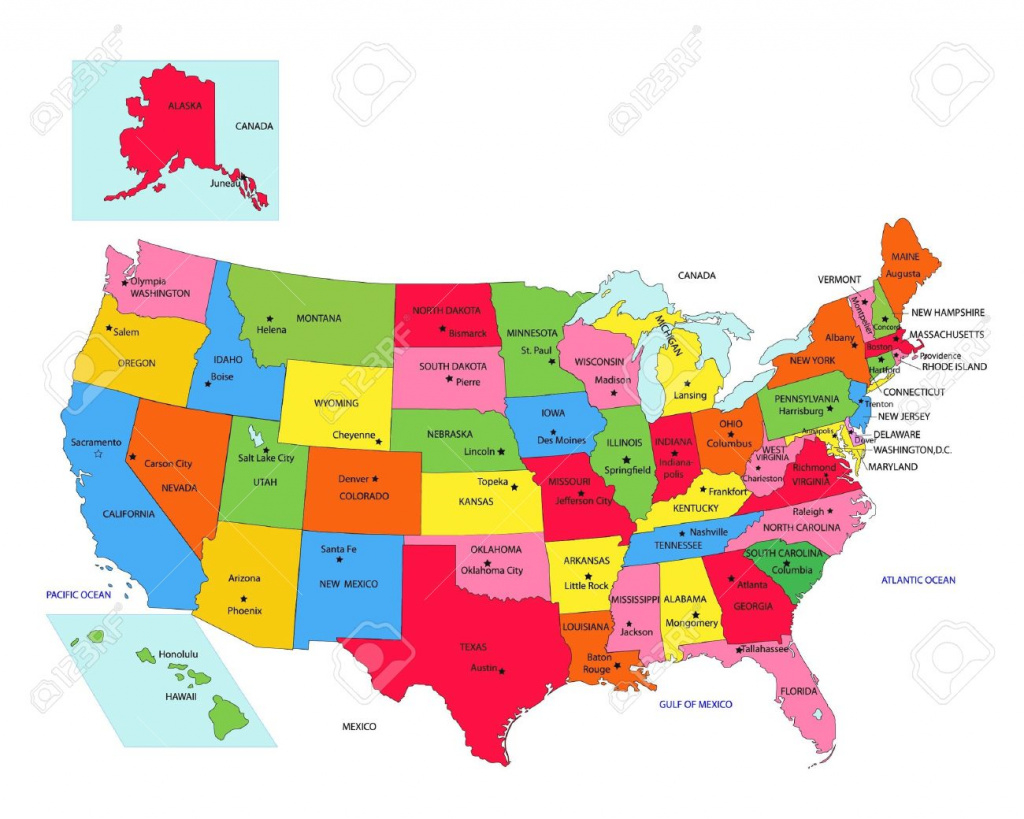 Us Maps With State Names And Capitals And Travel Information intended for Map Of United States With State Names And Capitals