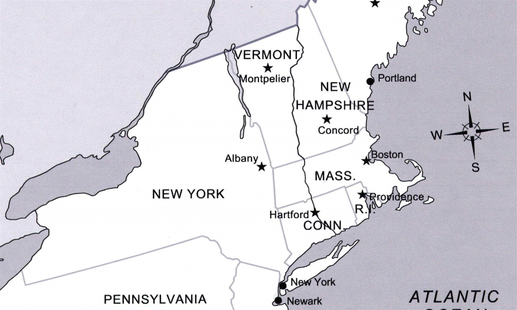 Us Northeast Region Blank Map Us State Capitals Northeast Region intended for Northeast States And Capitals Map