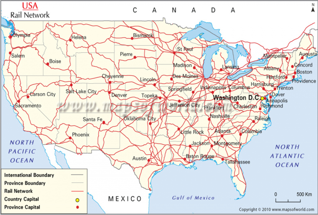 Us Railroad Map, Us Railway Map, Usa Rail Map For Routes for United States Train Map