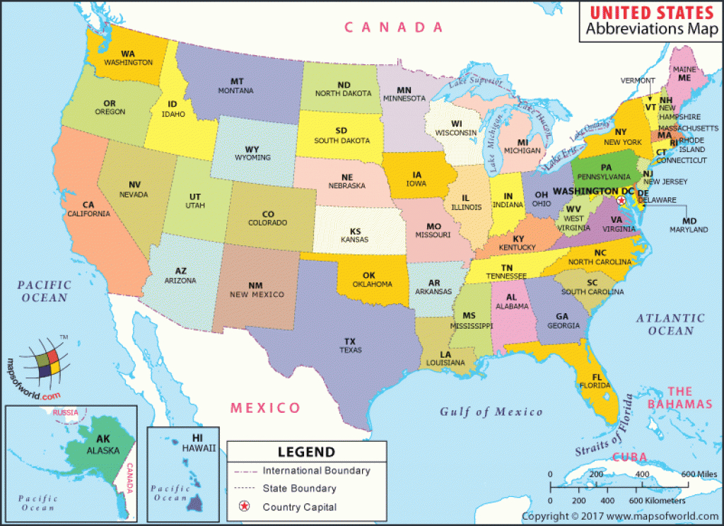 Us State Map regarding Map Of Usa Showing States