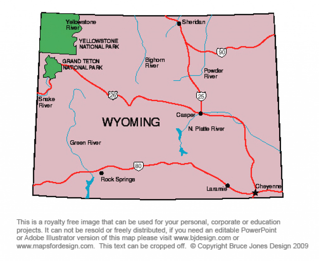 Us State Printable Maps, South Dakota To Wyoming, Royalty Free, Jpg inside Free Wyoming State Map