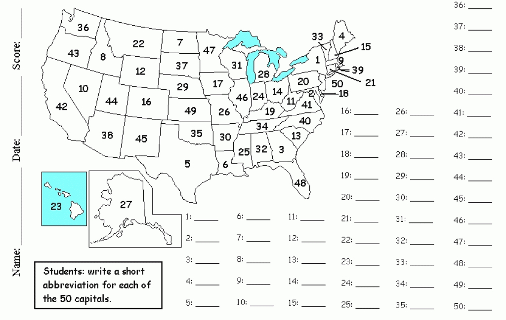 Printable Blank Us Map Quiz Customize and Print