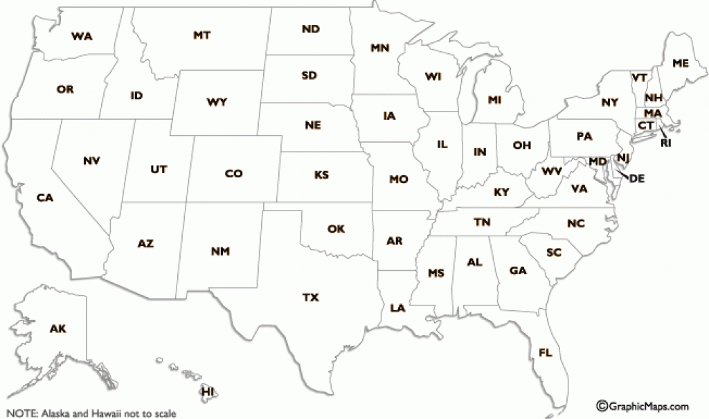 Us States Two Letter Abbreviations Map pertaining to Us Map With State Abbreviations
