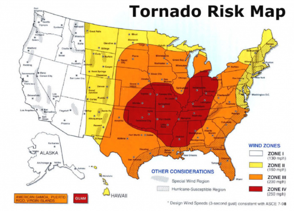 Us Tornado Alley Maps Show The Tornado Risk Regions In The Usa throughout Tornado Alley States Map