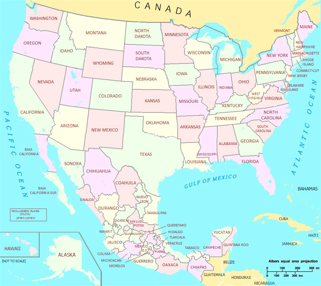 Usa And Mexico Map With Of Cities States X intended for Mexico And The United States Map