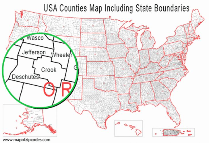 Usa County Boundaries And States Map Regarding Map Of Us Counties By ...