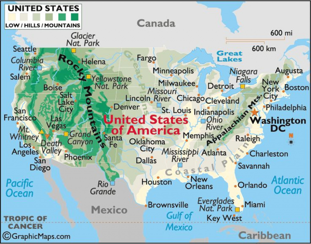 Usa Map Mountains And Rivers And Travel Information | Download Free with regard to United States Map With Rivers And Lakes And Mountains
