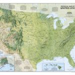 Usa, Physical Wall Map, 38X25 : National Geographic Society Throughout Geographic United States Map
