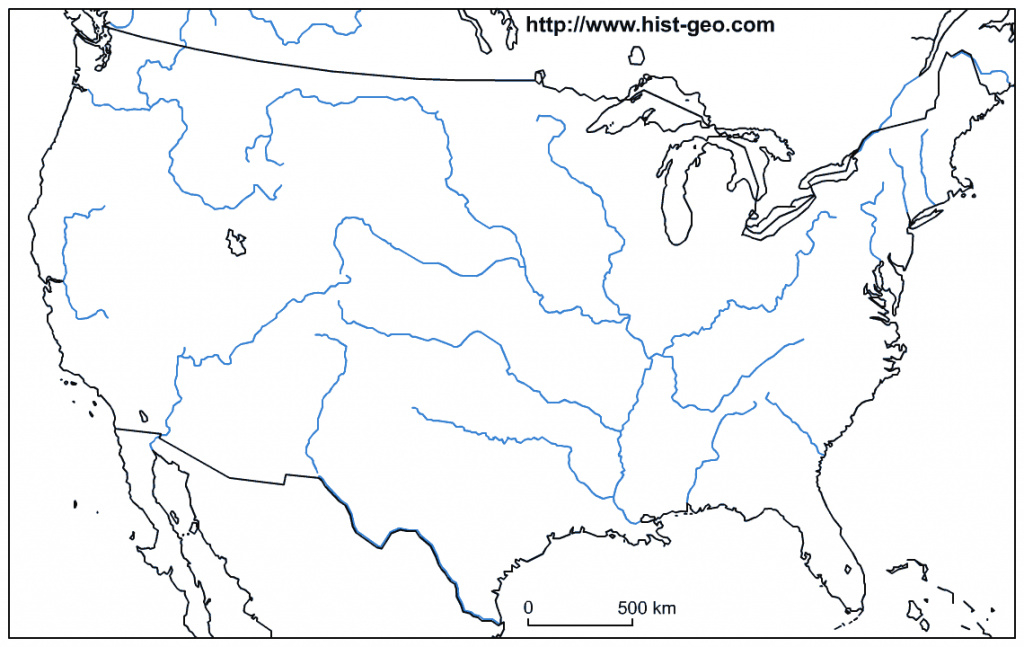 Usa Rivers Large Map Of Blank Physical Map Of Usa - Kolovrat for Blank Physical Map Of The United States